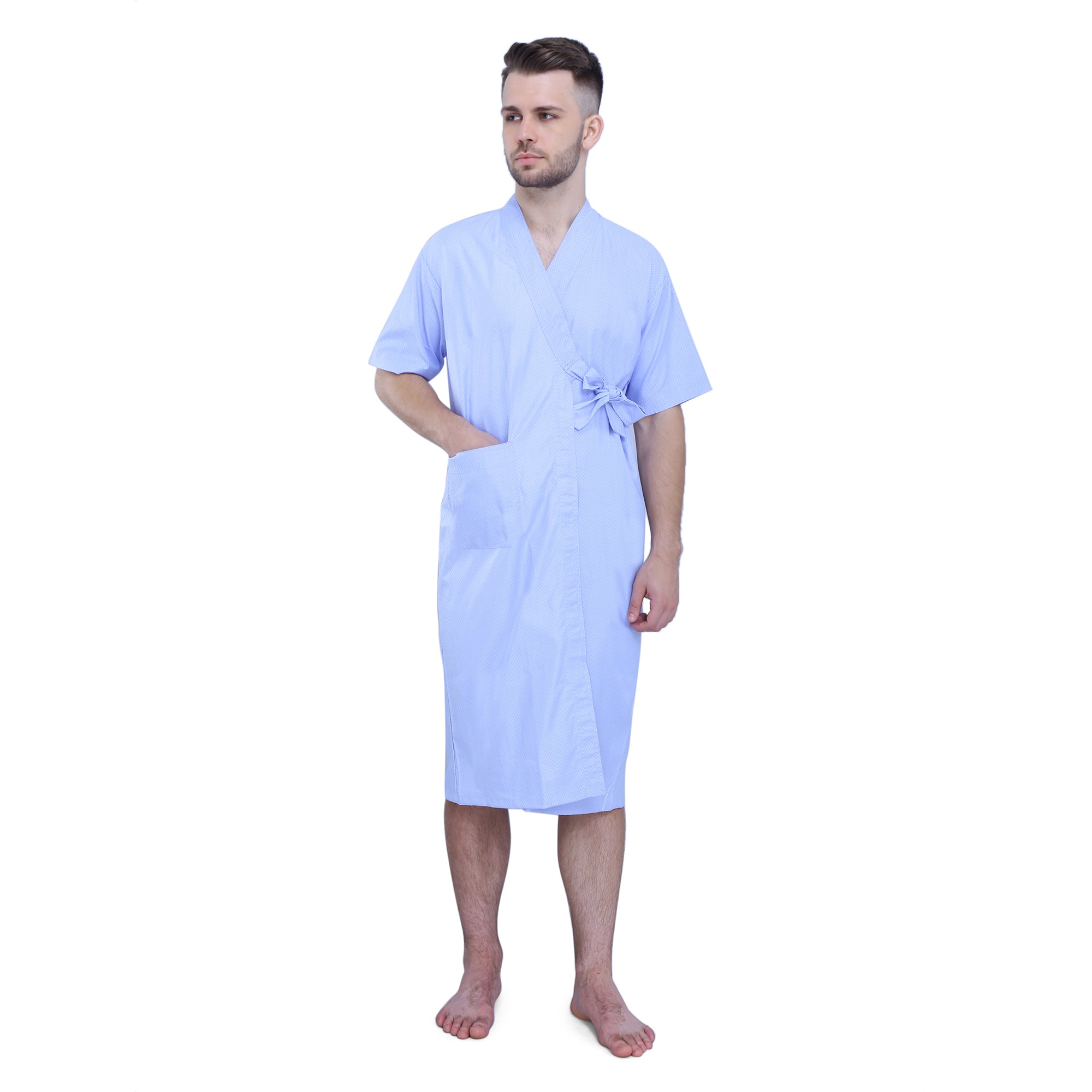 DMI Convalescent Hospital Gown with Back Tape Ties Machine Washable Adult  Blue